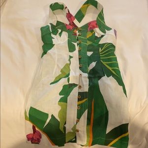 NWT Farm Rio tropical print linen dress